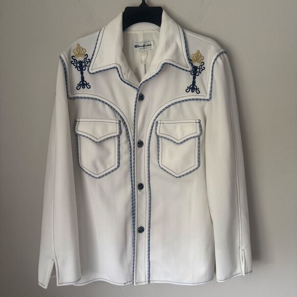 Steve Gordon Other - Vintage Steve Gordon Las Vegas Embroidered Crown White Western Shirt Jacket M